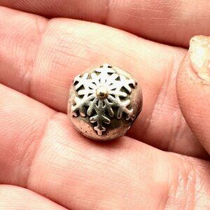 Pandora Retired Winter Wonderland Snowflake Clip Charm 925 ALE 14K Accents